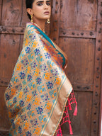 Janasya Pink Cotton Silk Woven Ethnic Motifs Patola Saree - Distacart