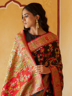 Janasya Black Chanderi Silk Pashmina Woven Design Saree - Distacart