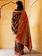 Janasya Black Chanderi Silk Pashmina Woven Design Saree - Distacart
