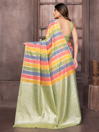 Janasya Multicolor Cotton Striped Woven Saree - Distacart