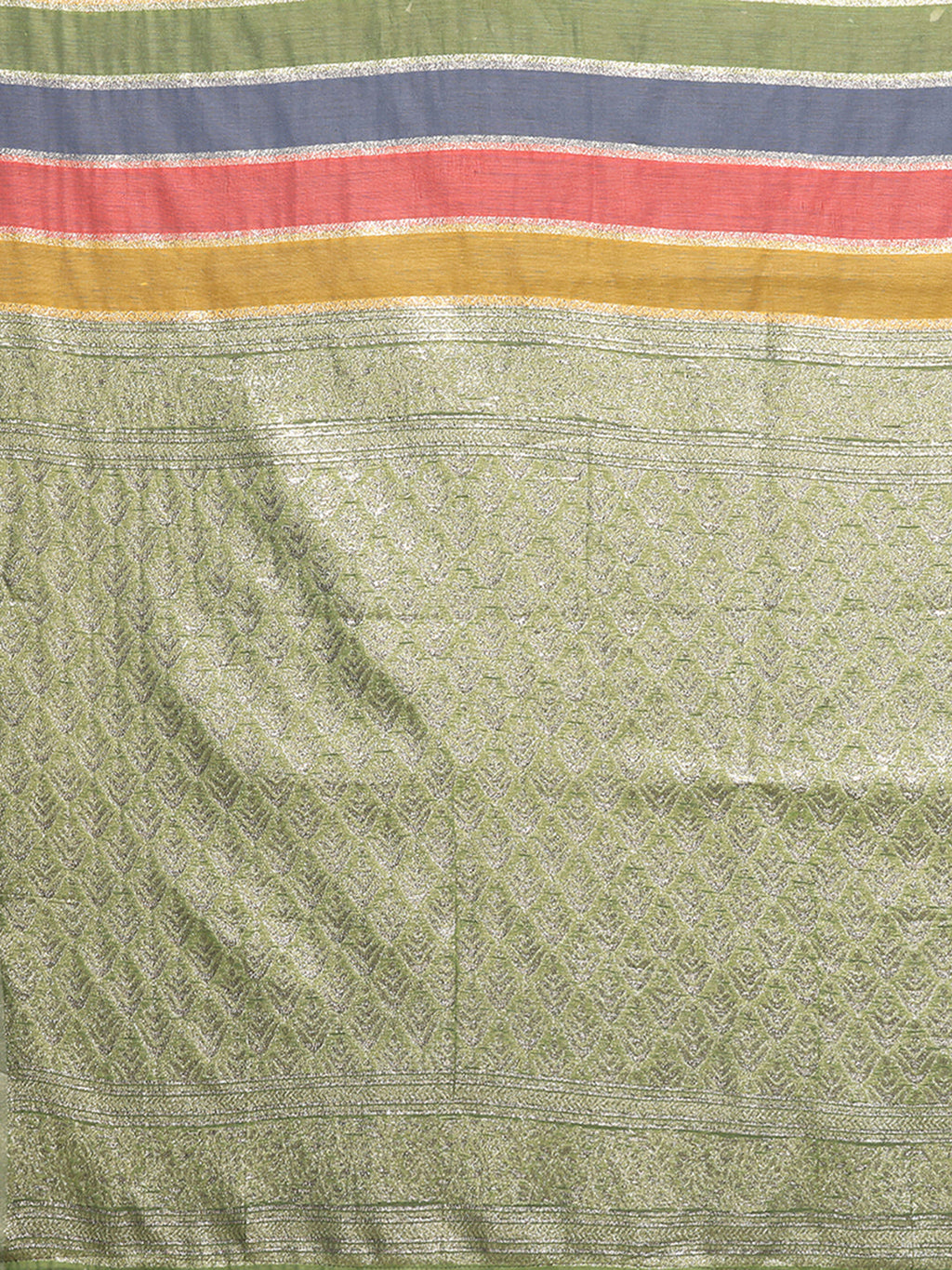Janasya Multicolor Cotton Striped Woven Saree - Distacart