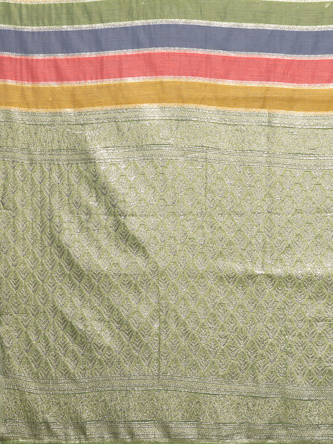 Janasya Multicolor Cotton Striped Woven Saree - Distacart