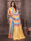 Janasya Multicolor Cotton Striped Woven Saree - Distacart