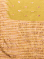 Janasya Yellow Cotton Linen Paisley Woven Saree - Distacart
