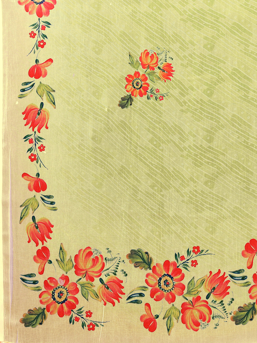 Janasya Light Green Georgette Floral Printed Saree - Distacart