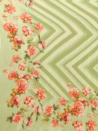 Janasya Light Green Georgette Floral Printed Saree - Distacart