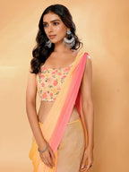 Janasya Multicolor Georgette Ombre Printed Saree - Distacart