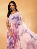 Janasya Multicolor Georgette Ombre Printed Saree - Distacart