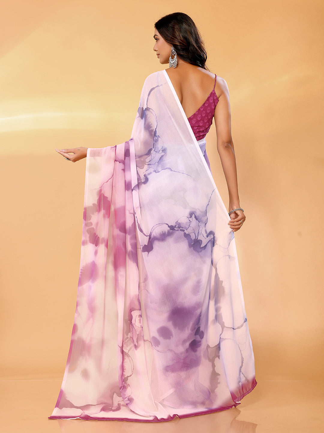 Janasya Multicolor Georgette Ombre Printed Saree - Distacart