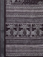 Janasya Black Cotton Linen Polka Printed Saree - Distacart
