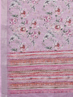 Janasya Lavender Cotton Linen Floral Printed Saree - Distacart