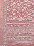 Janasya Mauve Cotton Linen Block Print Printed Saree - Distacart