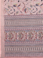 Janasya Light Pink Cotton Linen Floral Printed Saree - Distacart