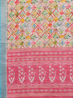 Janasya Multicolor Cotton Linen Floral Printed Saree - Distacart