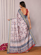 Janasya Light Blue Chanderi Silk Ethnic Print Printed Saree - Distacart