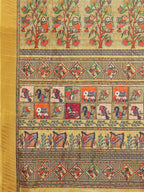 Janasya Yellow Chanderi Silk Kalamkari Printed Saree - Distacart