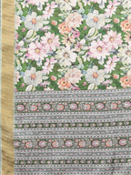 Janasya Green Chanderi Silk Floral Printed Saree - Distacart