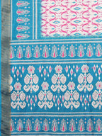 Janasya Blue Chanderi Silk Ikkat Printed Saree - Distacart