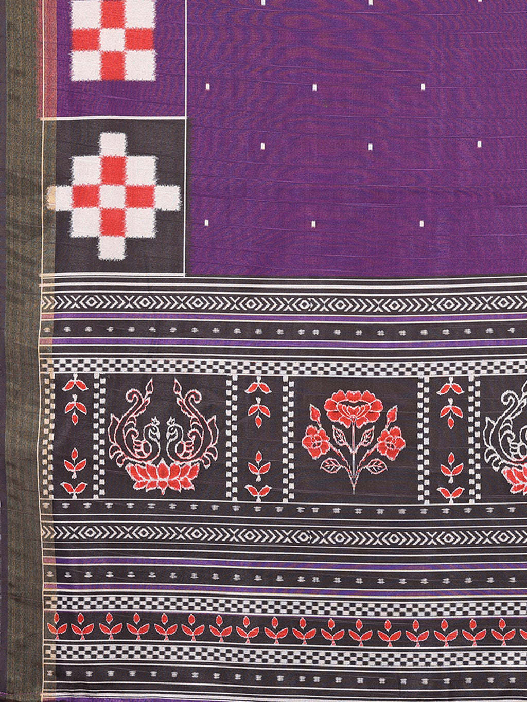 Janasya Purple Chanderi Silk Geometric Printed Saree - Distacart