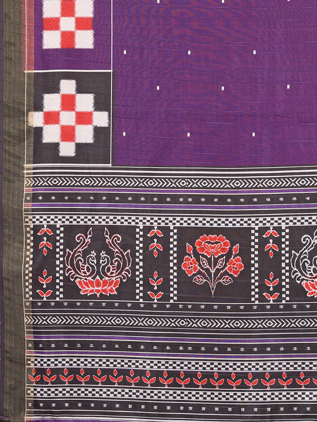 Janasya Purple Chanderi Silk Geometric Printed Saree - Distacart