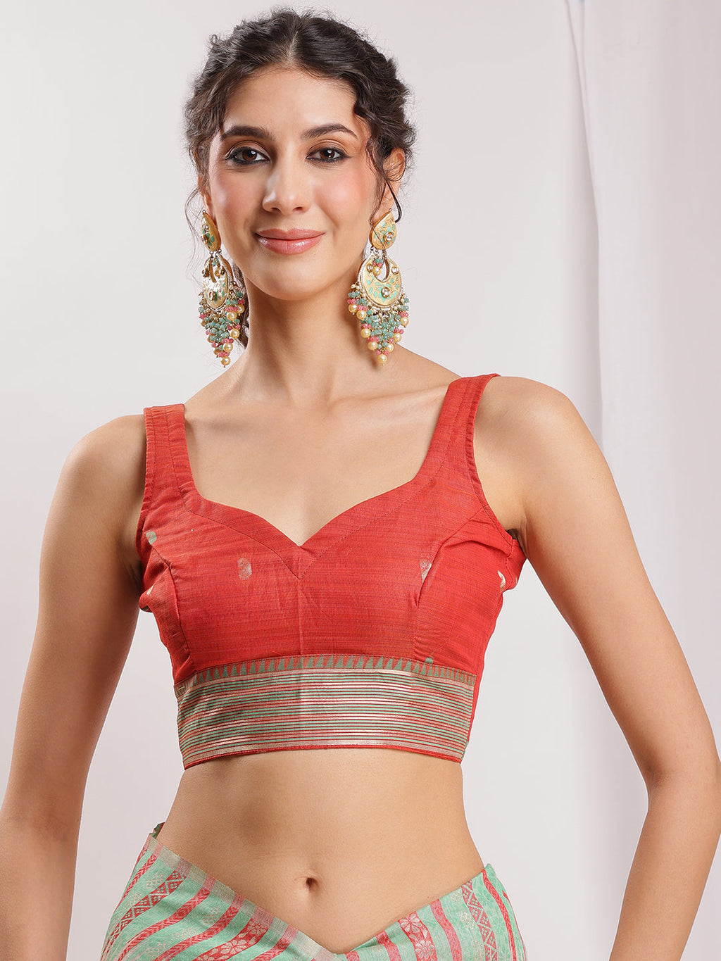 Janasya Beige Silk Blend Ikkat Jacquard Saree - Distacart