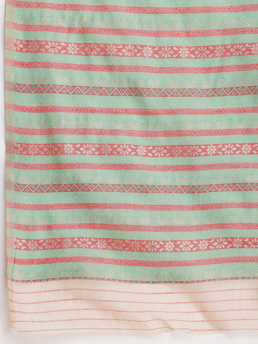 Janasya Beige Silk Blend Ikkat Jacquard Saree - Distacart