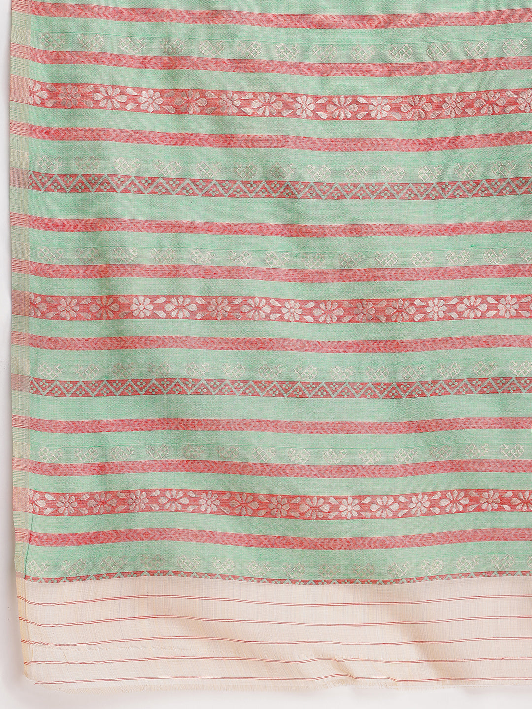 Janasya Beige Silk Blend Ikkat Jacquard Saree - Distacart