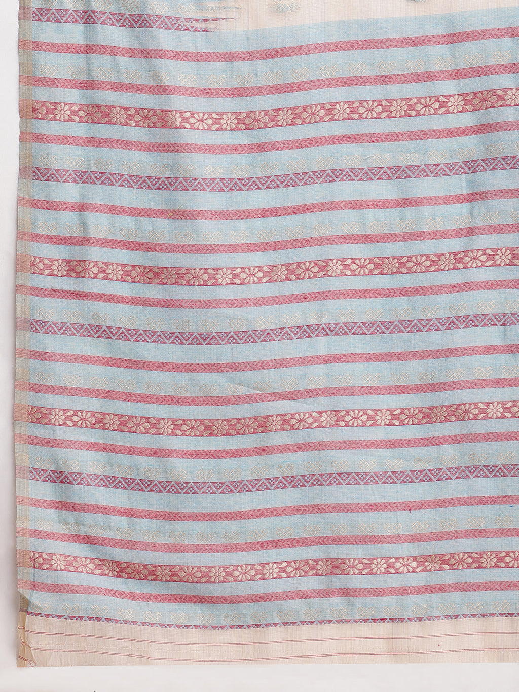 Janasya Beige Silk Blend Ikkat Jacquard Saree - Distacart