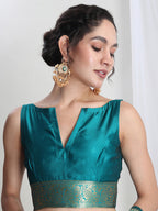 Janasya Purple Silk Blend Ethnic Motifs Jacquard Saree - Distacart