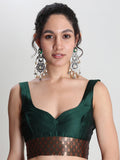 Janasya Beige Silk Blend Ethnic Printed Jacquard Saree - Distacart