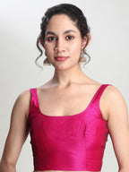 Janasya Pink Silk Blend Paisley Jacquard Saree - Distacart