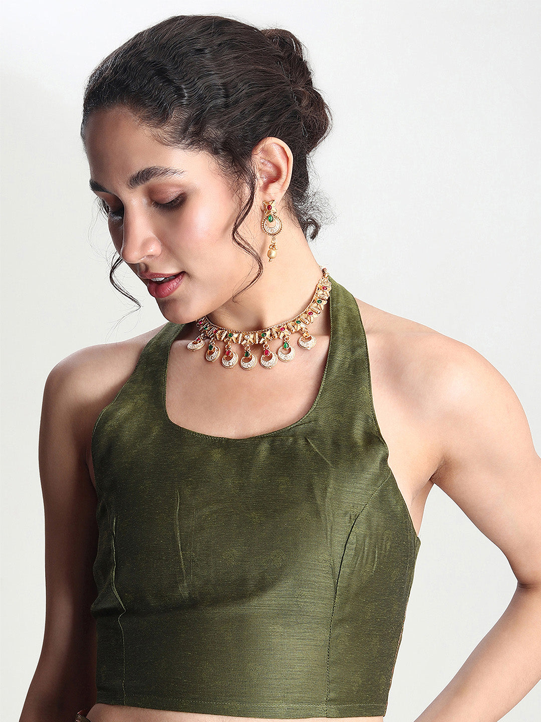 Janasya Green Silk Blend Floral Jacquard Saree - Distacart