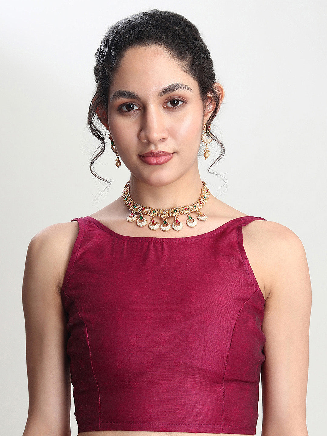 Janasya Magenta Silk Blend Floral Jacquard Saree - Distacart