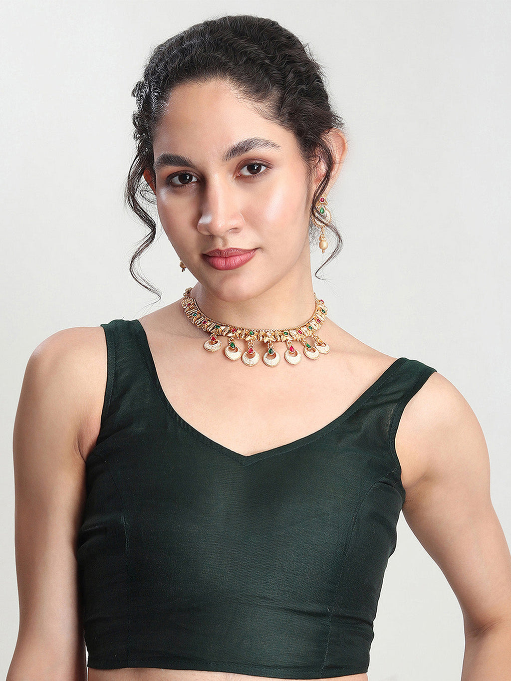 Janasya Dark Green Silk Blend Floral Jacquard Saree - Distacart