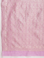 Janasya Lavender Silk Blend Floral Jacquard Saree - Distacart