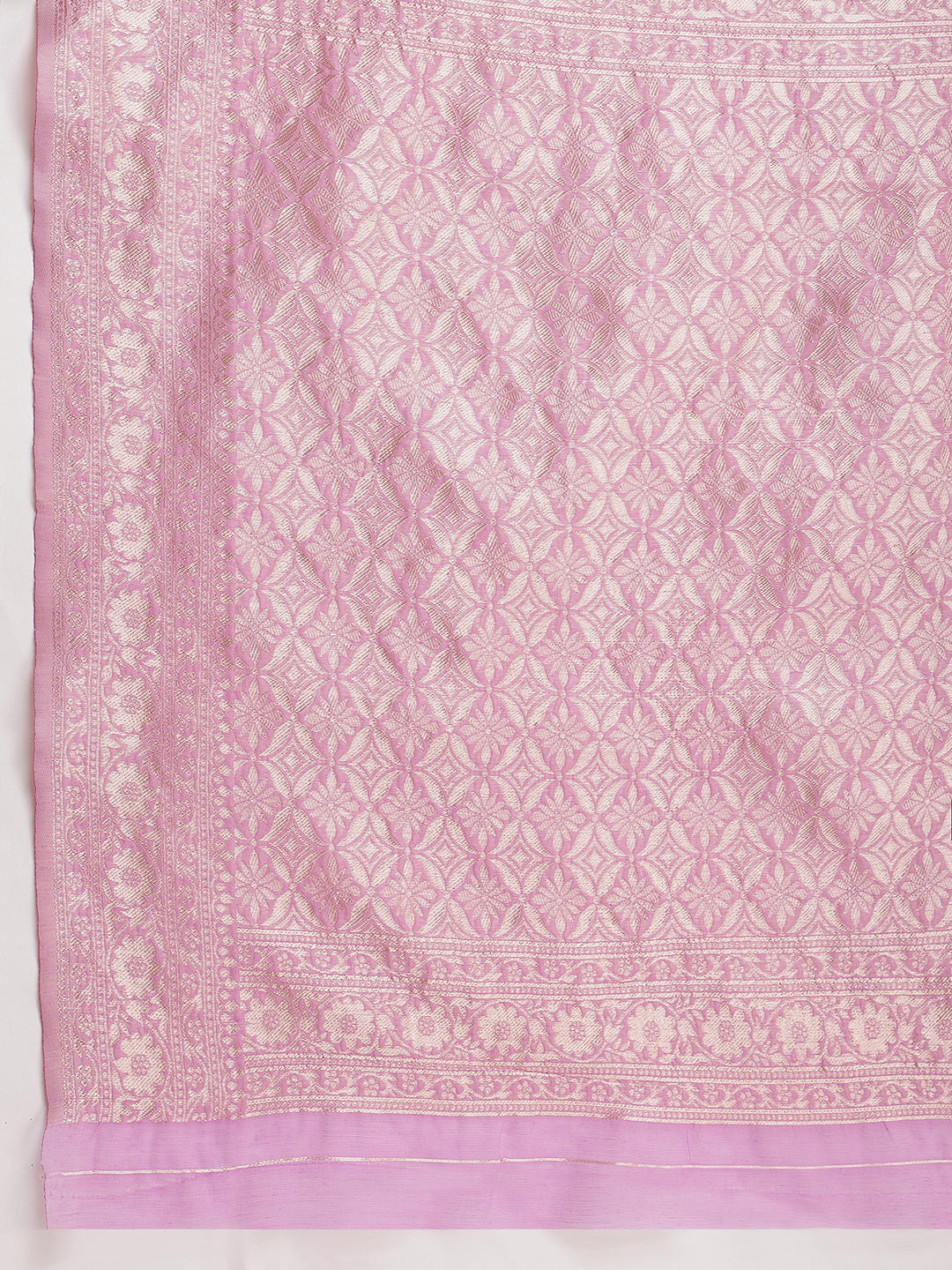 Janasya Lavender Silk Blend Floral Jacquard Saree - Distacart