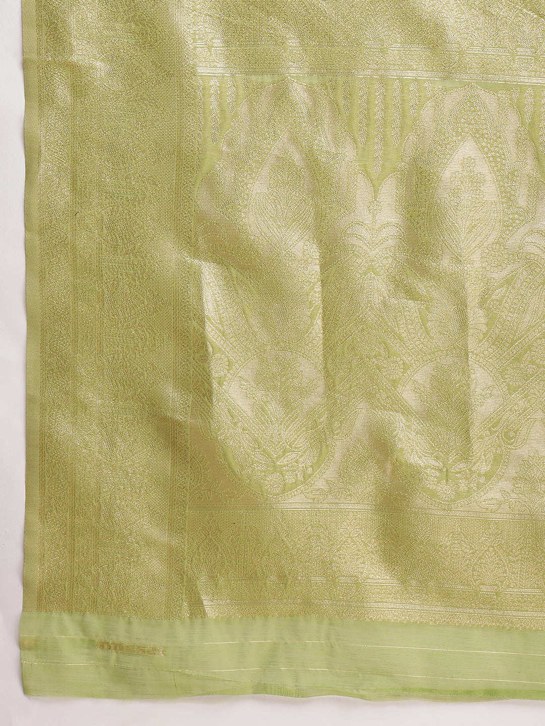 Janasya Green Silk Blend Geometric Jacquard Saree - Distacart