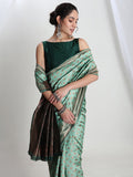 Janasya Light Green Silk Blend Ethnic Motifs Jacquard Saree - Distacart