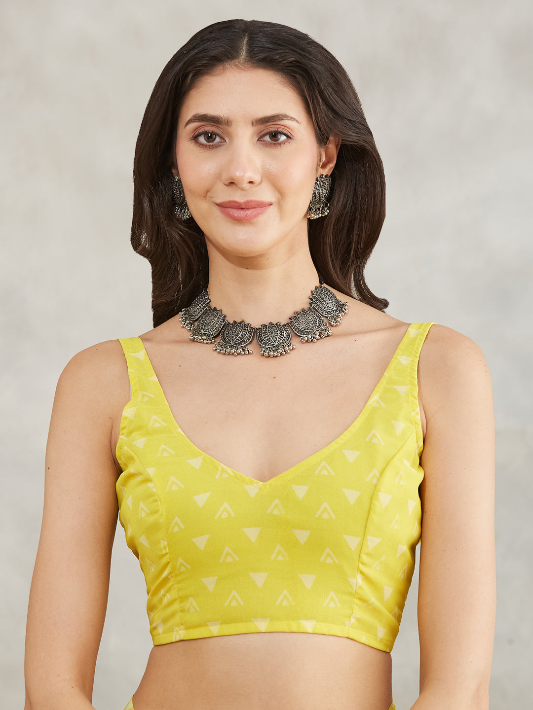 Janasya Lime Yellow Georgette Floral Printed Saree - Distacart
