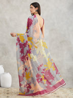Janasya Grey Georgette Abstract Printed Saree - Distacart