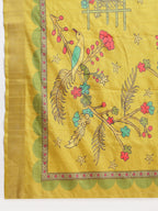 Janasya Green Silk Blend Ethnic Motifs Printed Saree - Distacart