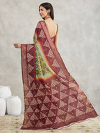 Janasya Yellow Silk Blend Ethnic Motifs Printed Saree - Distacart