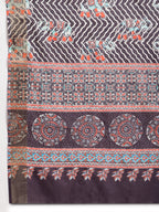 Janasya Multicolor Silk Blend Chevron Printed Saree - Distacart