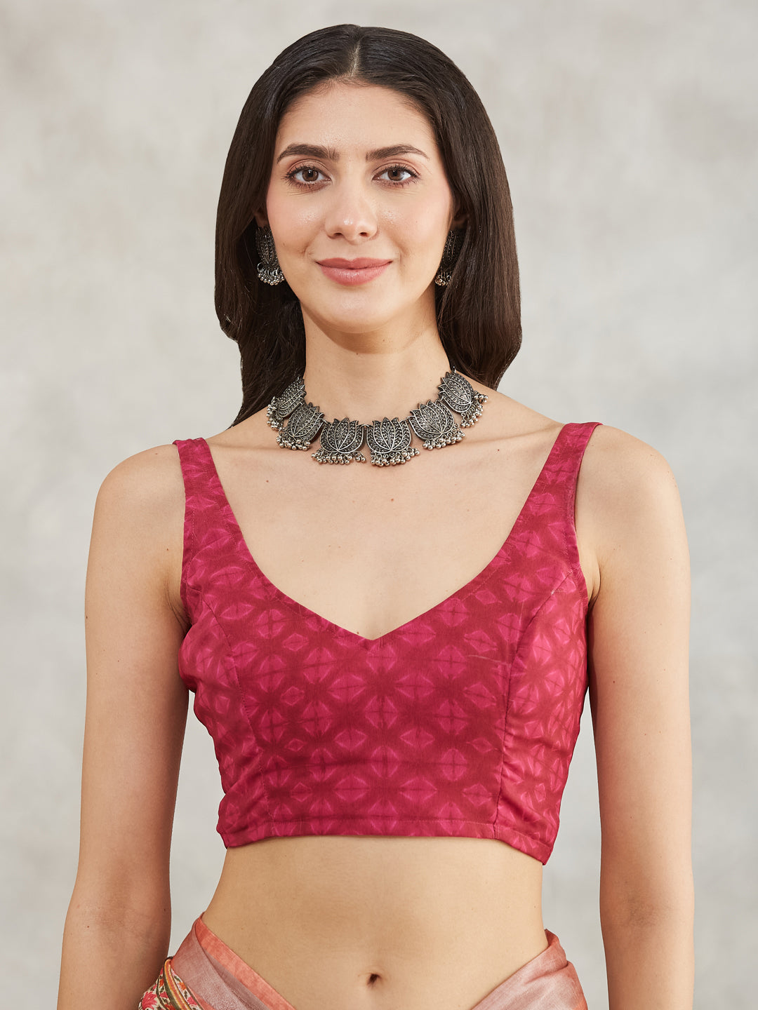Janasya Rust Linen Blend Batik Printed Saree - Distacart