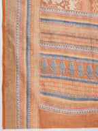 Janasya Brown Linen Blend Ethnic Motifs Printed Saree - Distacart
