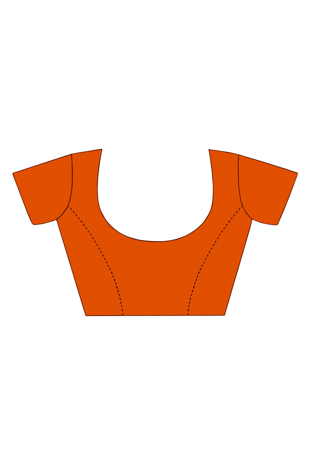 Vamika Orange Designer Saree With Double Blouse 1. Plain Silk Blouse 2. Poncho Blouse (With Embroidery And Stone Work)