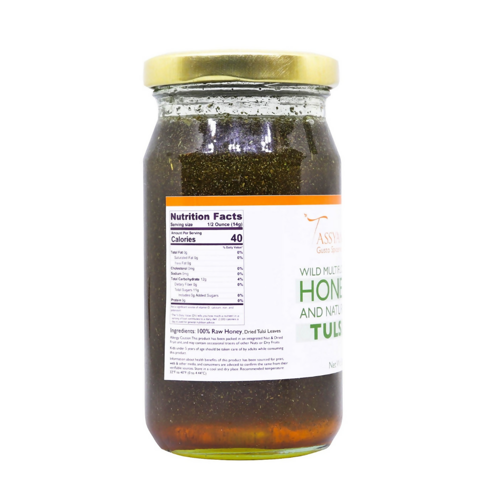 Tassyam Organics Wild Honey with Natural Dried Tulsi