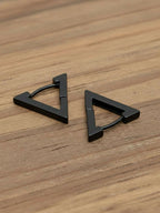 NVR Men's Black Rhodium Plated Geomatric Shaped Stud Earrings - Distacart