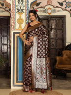Shree Shyam Fashion Wine Silk Saree - Distacart
