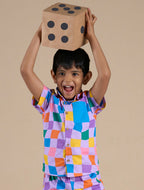 Snakes and Ladders Boys Multi Color Rotary Print Shirt from Siblings Collection